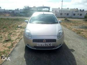 Shiny silver fiat punto emotion 1.4 top model car with