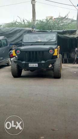Ex- Army Jeep Having Matte Black Bonnet & Extra Wide Heavy