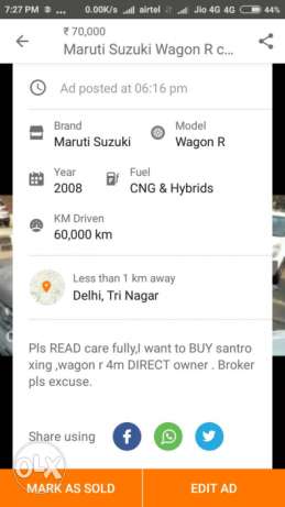 Maruti Suzuki Wagon R cng  Kms  year