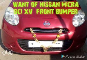 தேவை: Nissan Micra dci  model front bumper need.