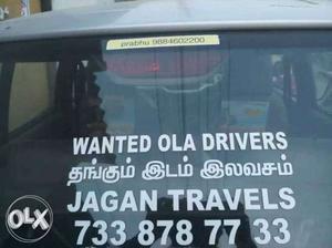 Wanted ola driver in near porur 30%Saler room free