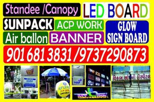 Acp boards led board, standee display stall work