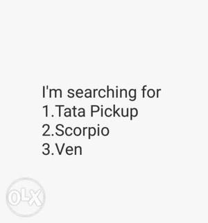 I m searching vehicles