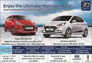 Monsoon Madness!! Grand i 10 at 4.34 Lakh, huge discounts on