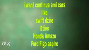,I want continue lone cars no down payment diesel  Kms