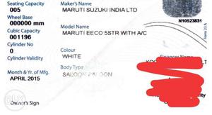 Maruti Suzuki Eeco cng  Kms  year