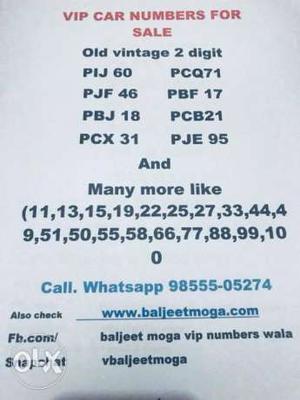 Vip car numbers punjab