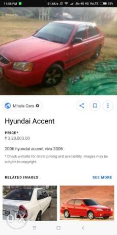  Hyundai Accent cng  Kms