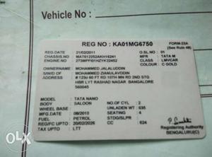  Tata Nano petrol  Kms