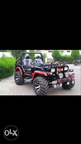 Modified jeep red and black