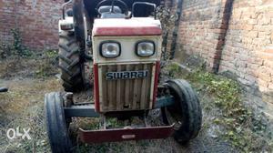 Very less driven swaraj tractor and simple 2wheel