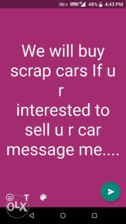 If u have any scrap car message me