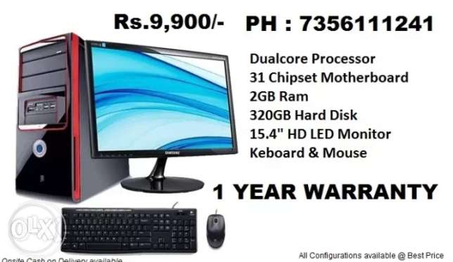 New Dualcore computer with warranty Rs./-only