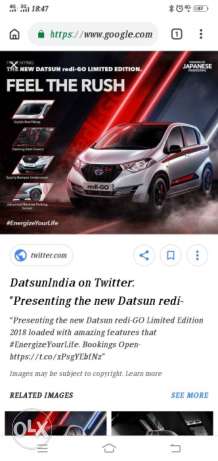 Datsun Redi Go petrol 1 Kms  year direct from showroom