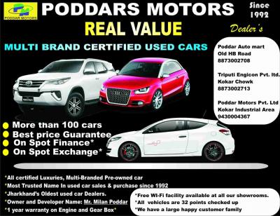 PODDAR MOTORS KOKAR MOST TRUSTED IN USED CARS SELL PURCHASE